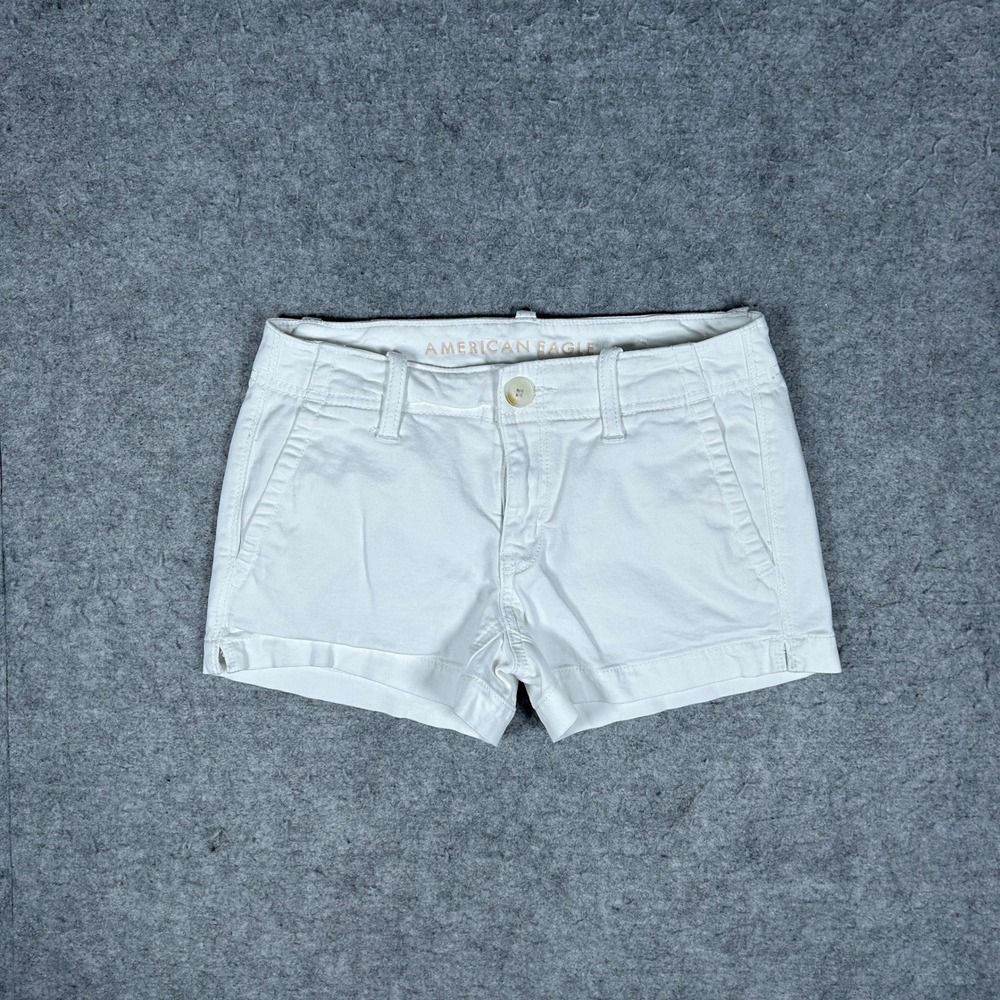American Eagle Shorts Women 0 White Shortie Super Stretch Casual Summer Beach